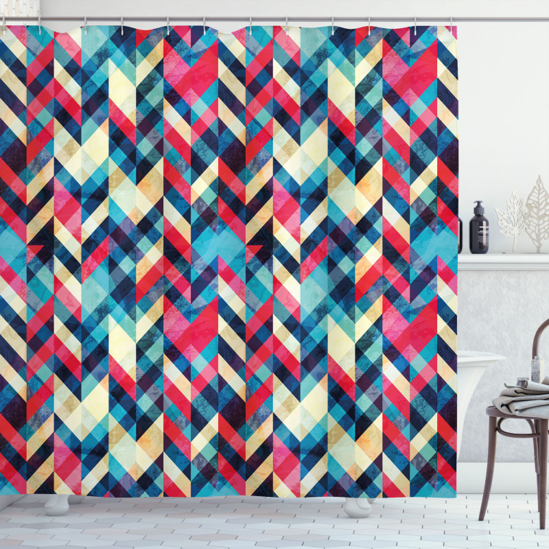 Hipster Zigzag Chevron Shower Curtain