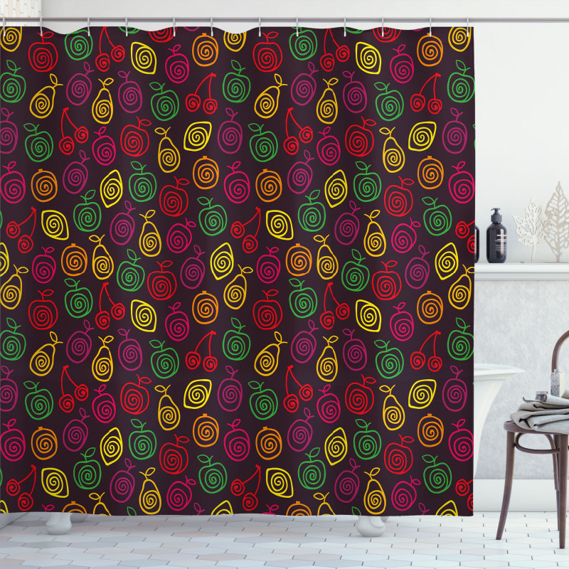 Apples Cherries Pears Shower Curtain