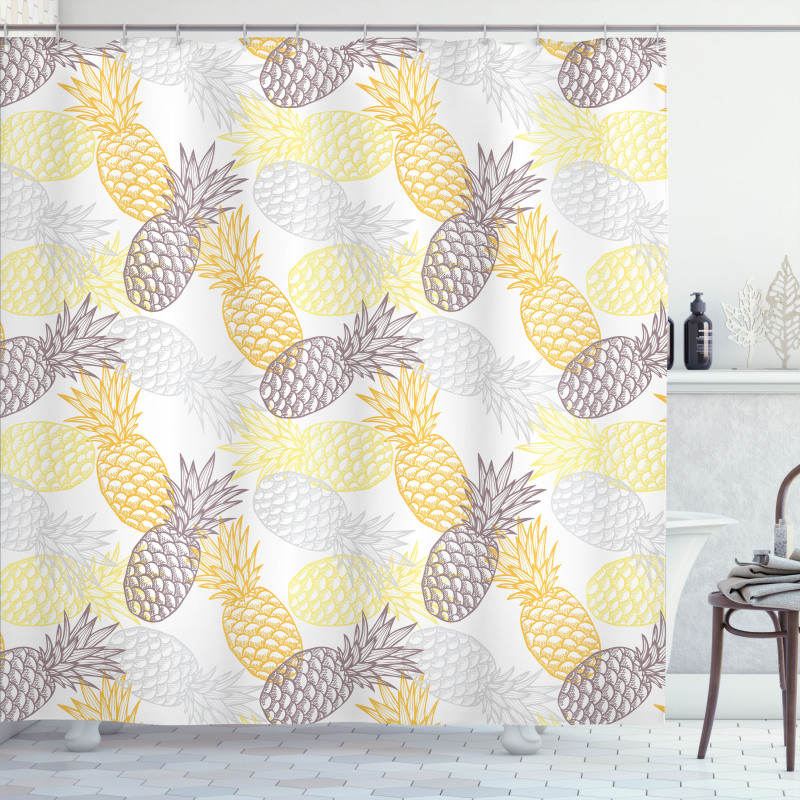 Exotic Pineapple Tropics Shower Curtain