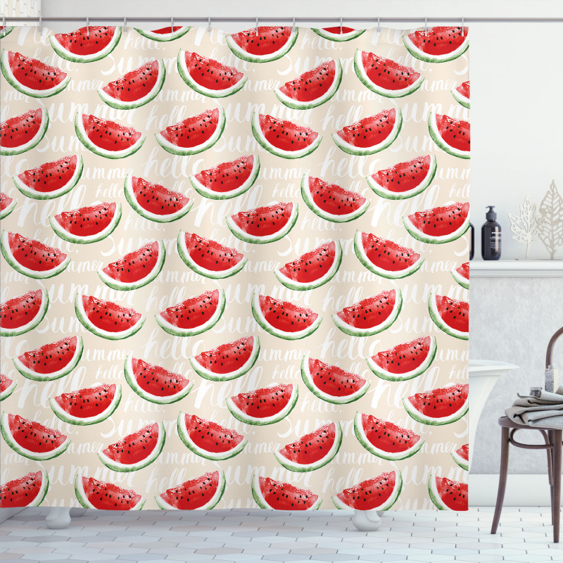 Watercolor Watermelons Shower Curtain