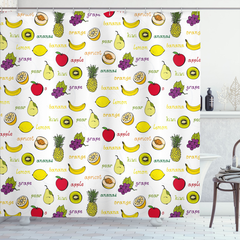 Summer Fresh Eating Shower Curtain