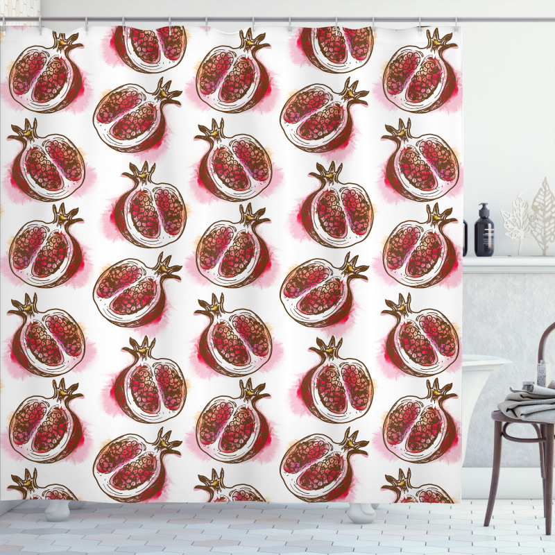 Flowering Pomegranate Shower Curtain