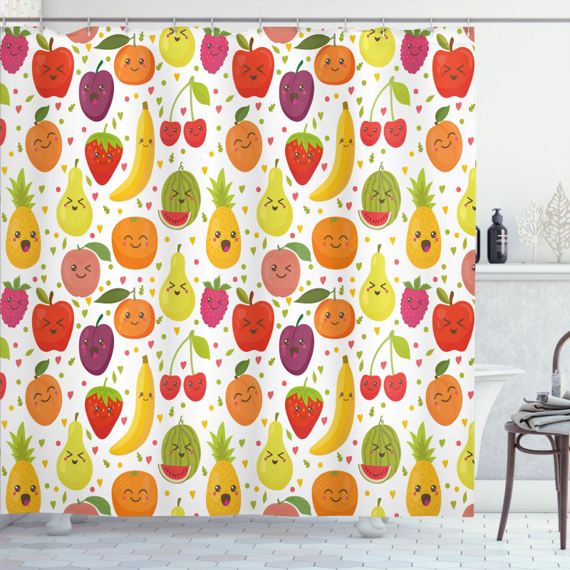 Banana Smile Kids Theme Shower Curtain