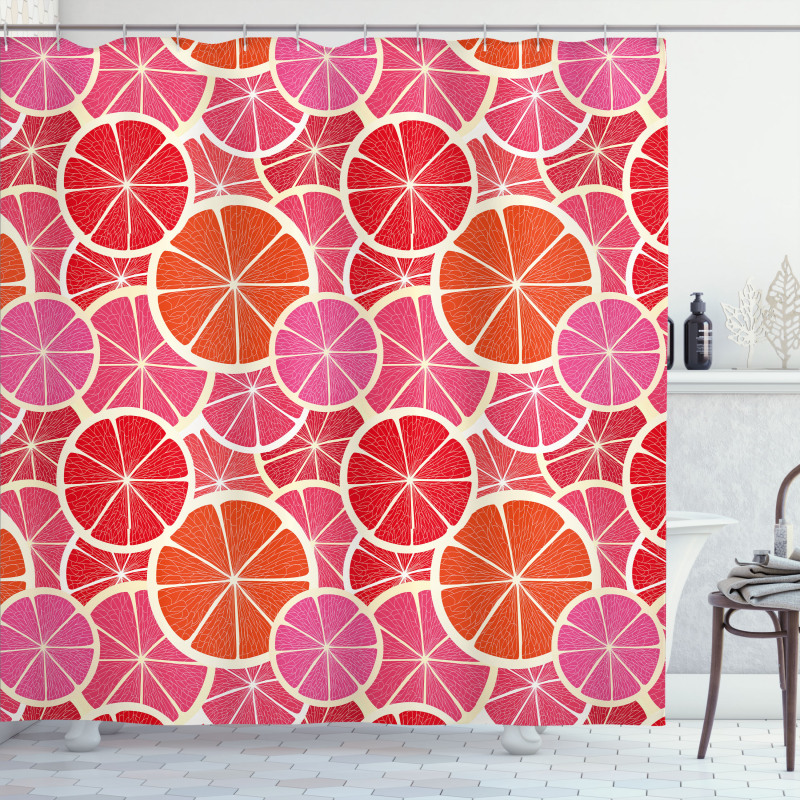 Funky Grapefruit Citrus Shower Curtain