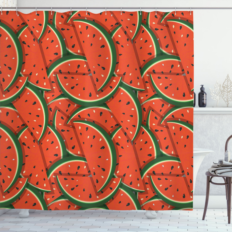 Yummy Watermelon Slices Shower Curtain