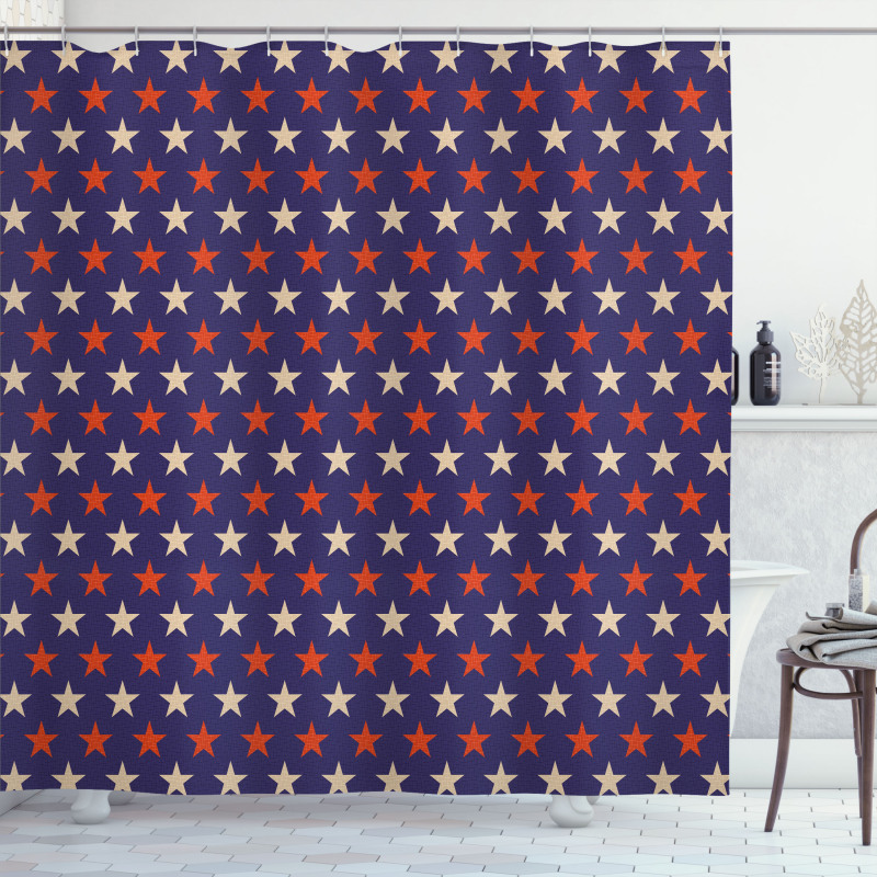 Vintage Patriotic Colors Shower Curtain