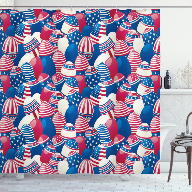 Traditional Easter Eggs Shower Curtain