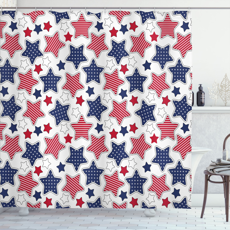 Star with Flags Shower Curtain