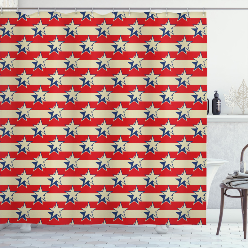 Retro Independence Poster Shower Curtain