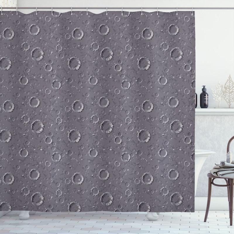 Asteroid Surface Crater Shower Curtain