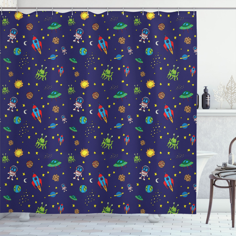 Doodle Cosmos Elements Shower Curtain