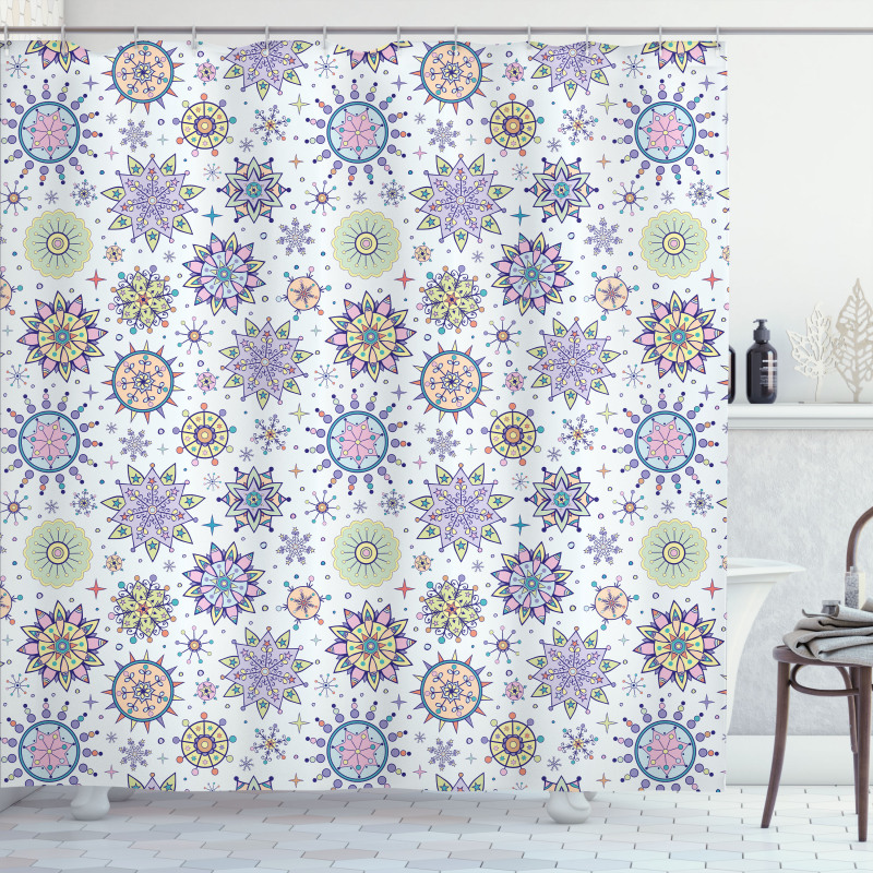 Pastel Floral Blizzard Shower Curtain