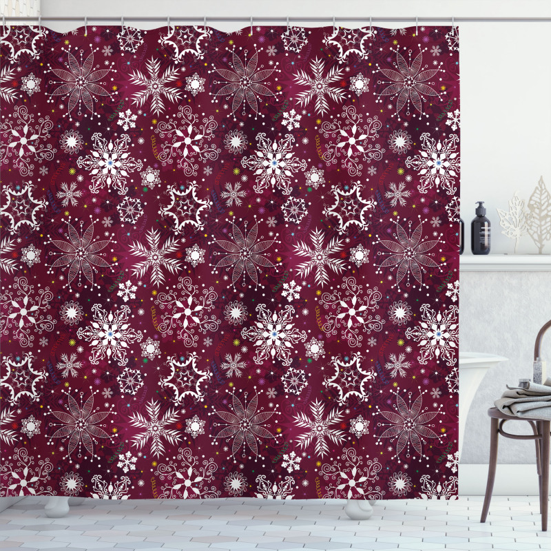 Flakes Colorful Shower Curtain