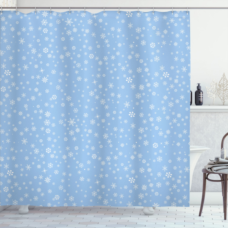 Snowflakes Falling Shower Curtain