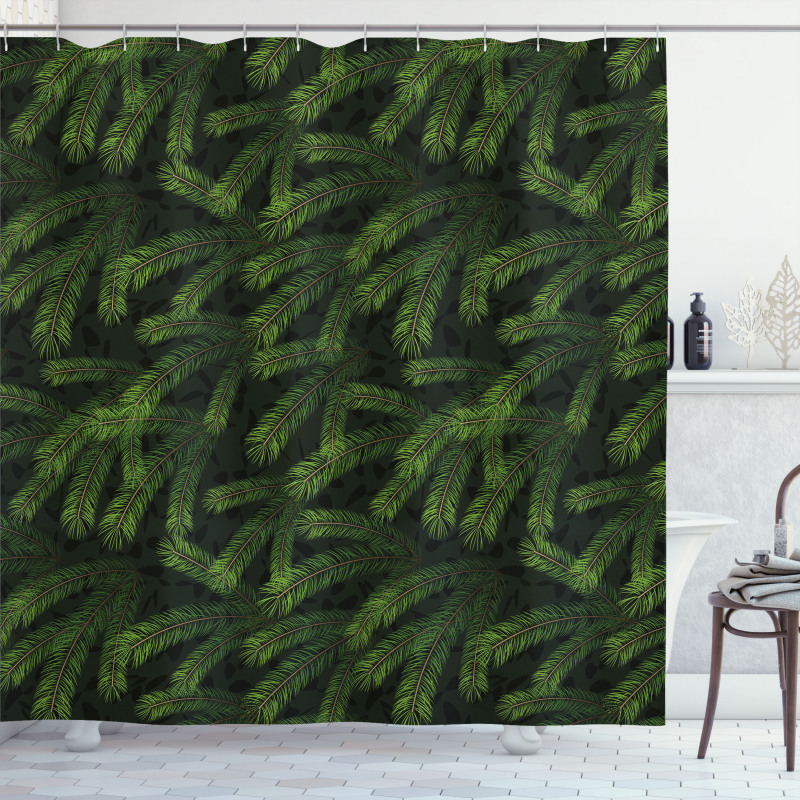 Pine Fir Coniferous Tree Shower Curtain