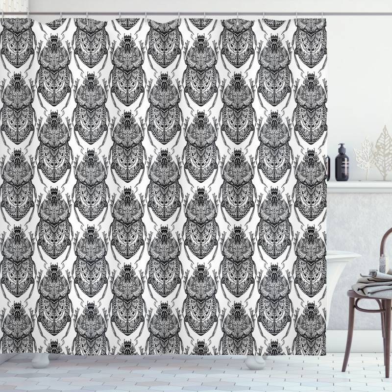 Mythological Scarabs Shower Curtain