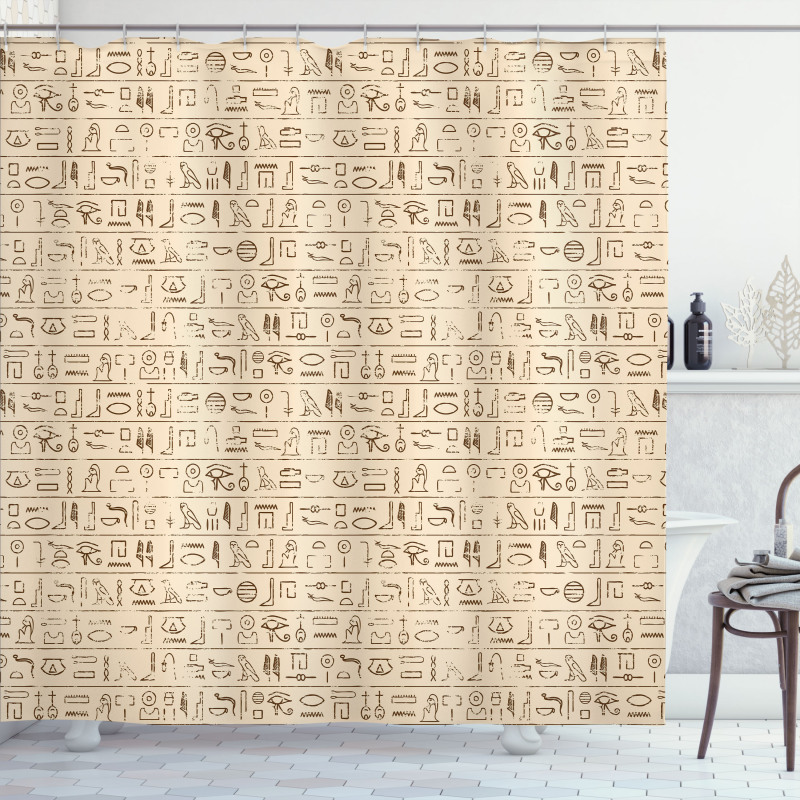 Dated Hieroglyphics Shower Curtain