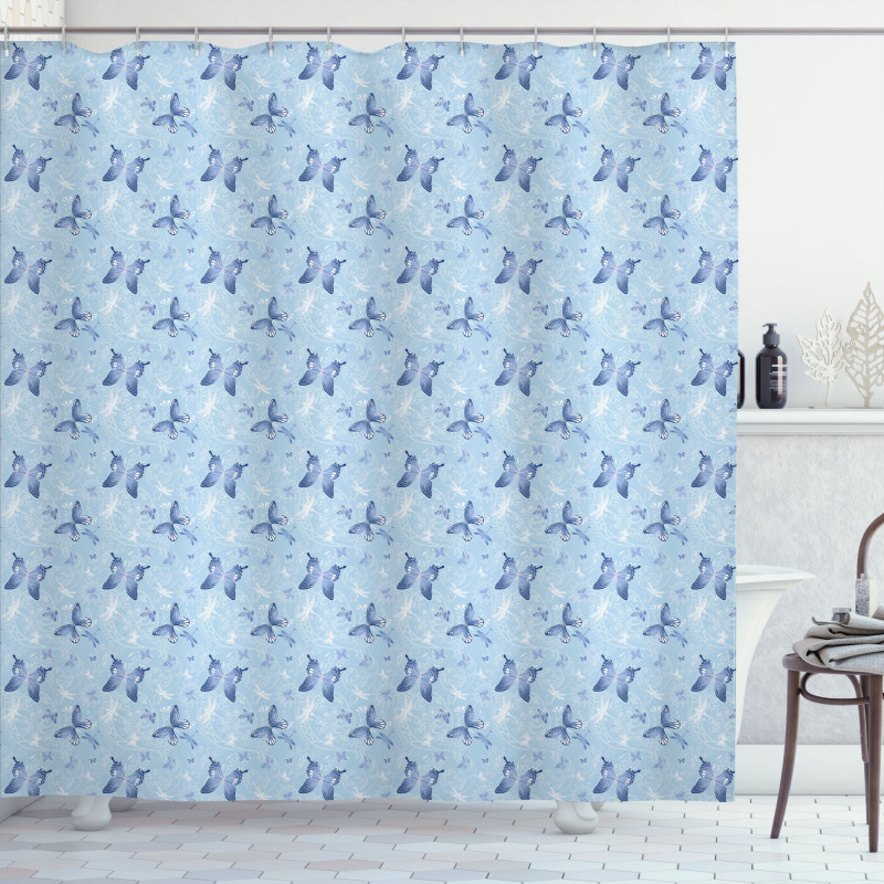 Blue Dragonflies Shower Curtain