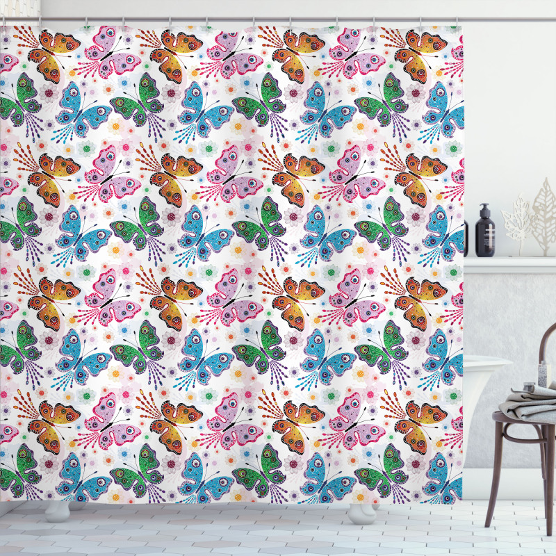 Floral Vibrant Ethnic Shower Curtain