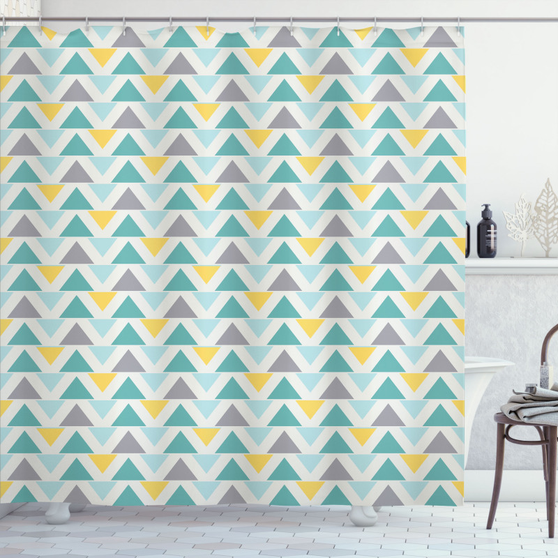 Chevron Retro Style Shower Curtain