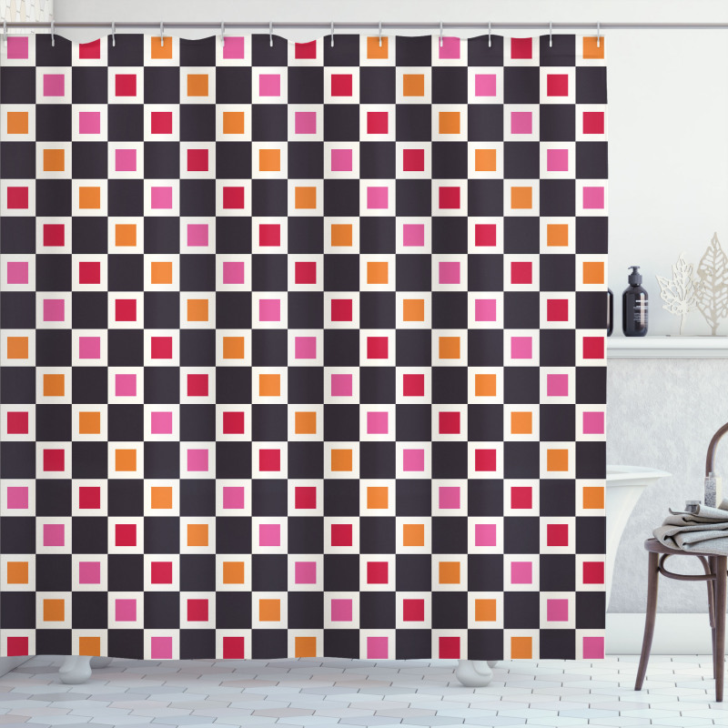 Grid Vivid Squares Shower Curtain