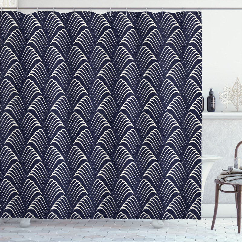 Vintage Ocean Waves Shower Curtain