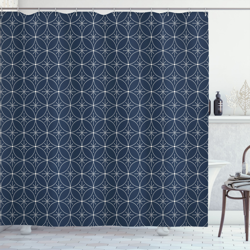 Abstract Dots Flowers Shower Curtain