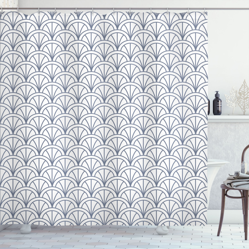 Seigaiha Pattern Shower Curtain