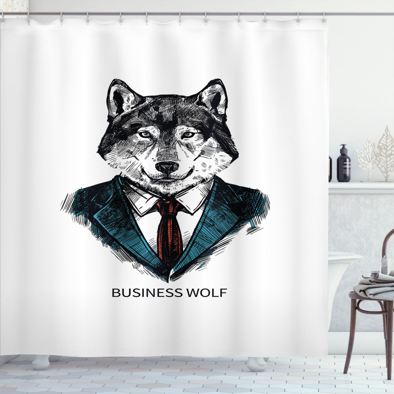Business Animal in Suit Shower Curtain