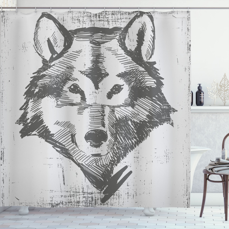 Detailed Sketch Canine Shower Curtain