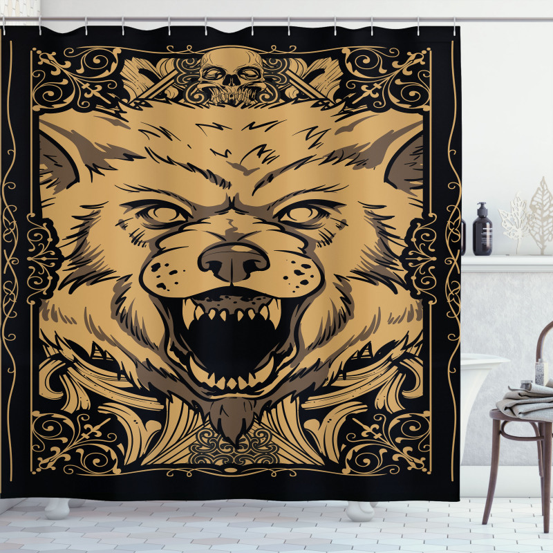 Card Style Angry Animal Shower Curtain