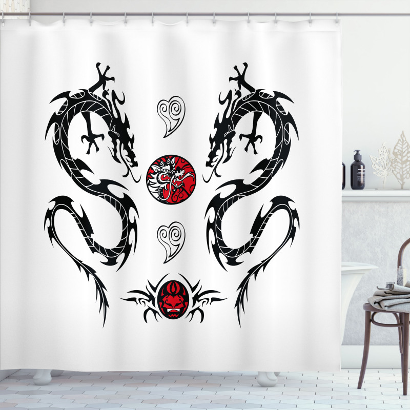 Tattoo Asian Shower Curtain