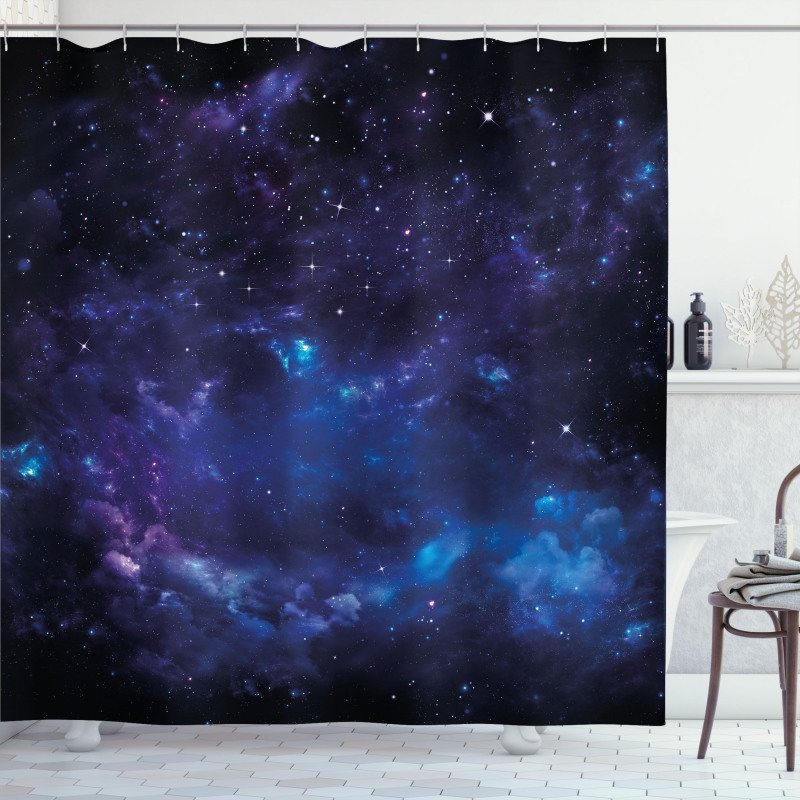 Space Illustration Galaxy Shower Curtain