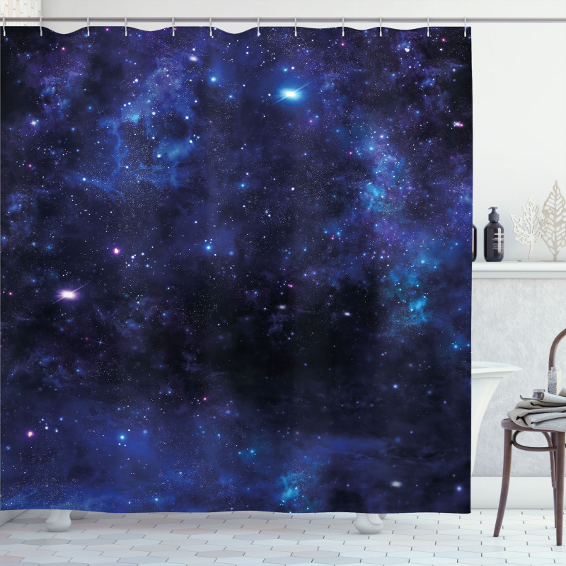 Abstract Stars and Nebula Shower Curtain