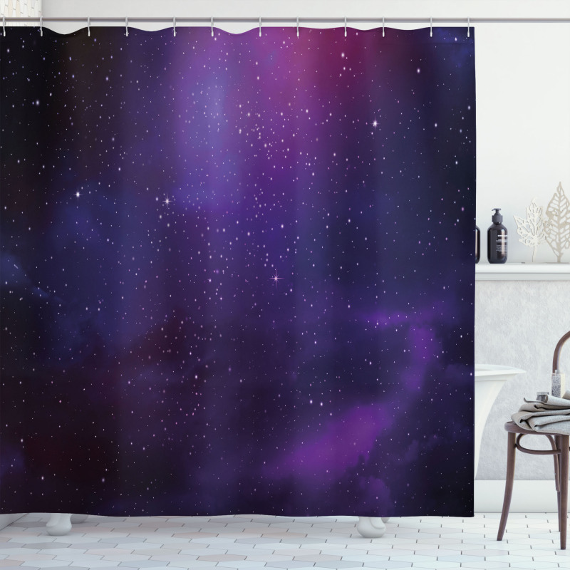 Galaxy Themed Nebula Star Shower Curtain