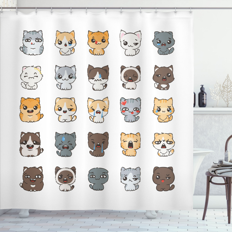 Cartoon Felines Shower Curtain