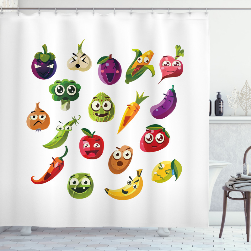 Carrot Banana Pepper Shower Curtain
