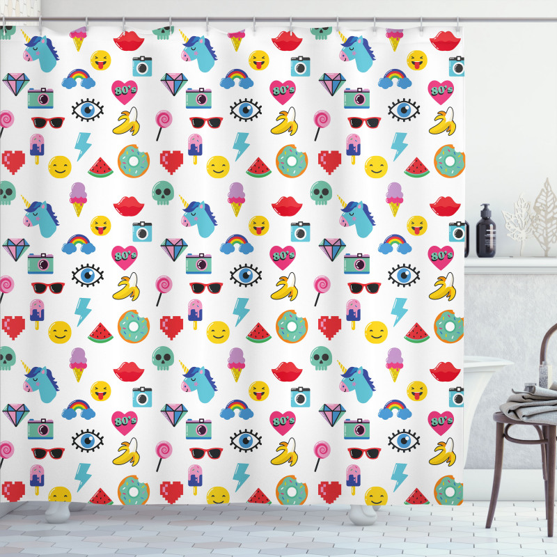 Pop Art Style Watermelon Shower Curtain