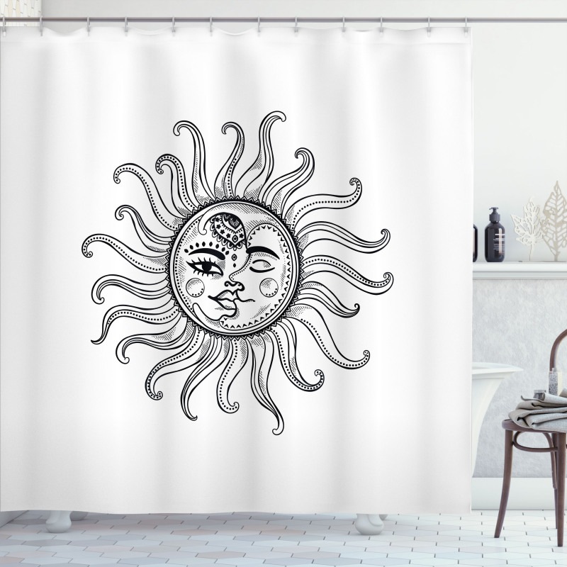 Tribal Star Moons Shower Curtain