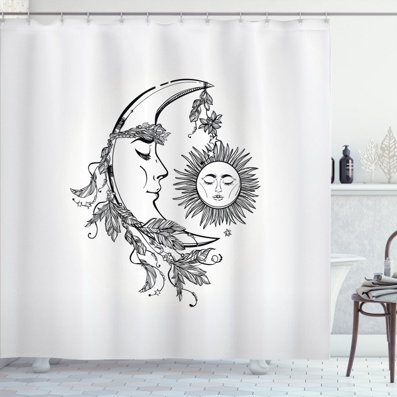 Feathers Ornate Lunar Sky Shower Curtain
