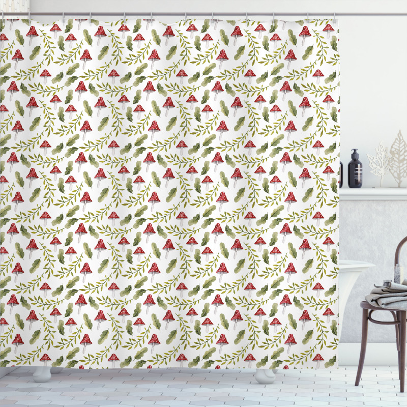 Leaves Forest Elements Shower Curtain