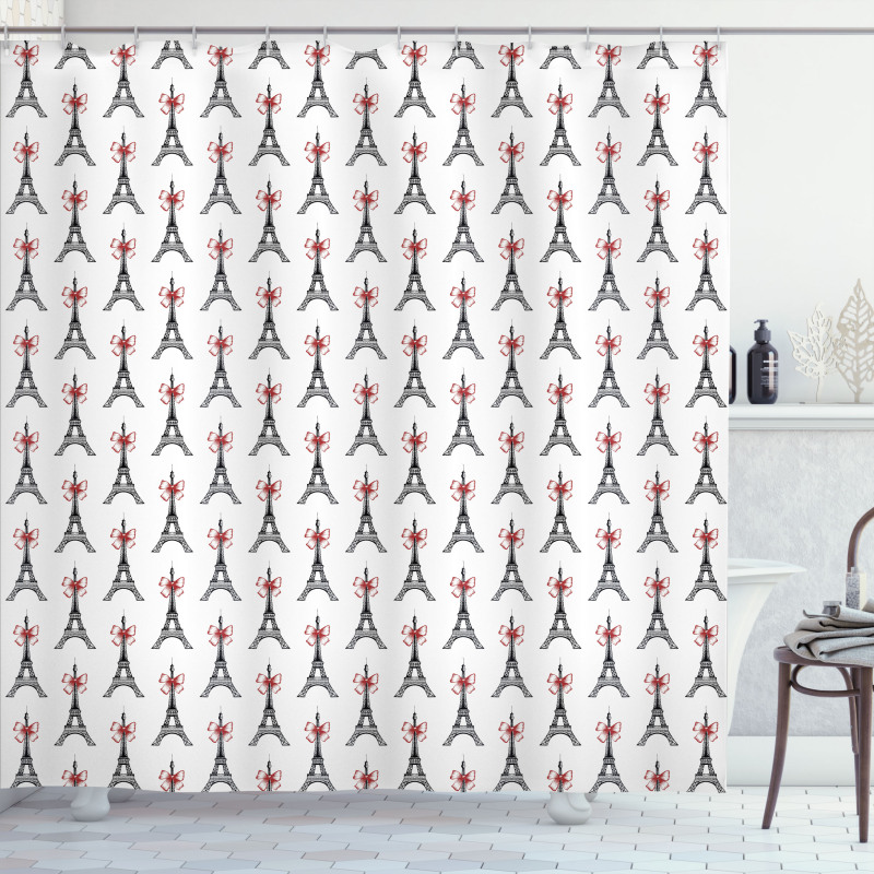 Towers Bowties Sketch Shower Curtain
