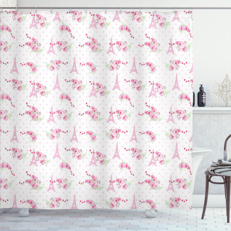 Springtime Polka Dots Shower Curtain