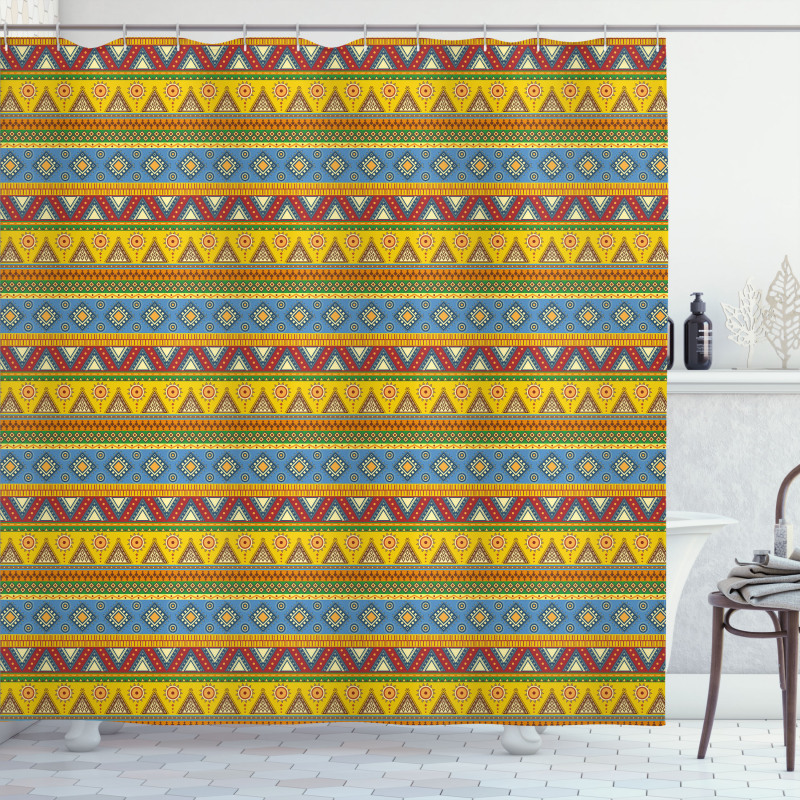 Native Aztec Borders Shower Curtain