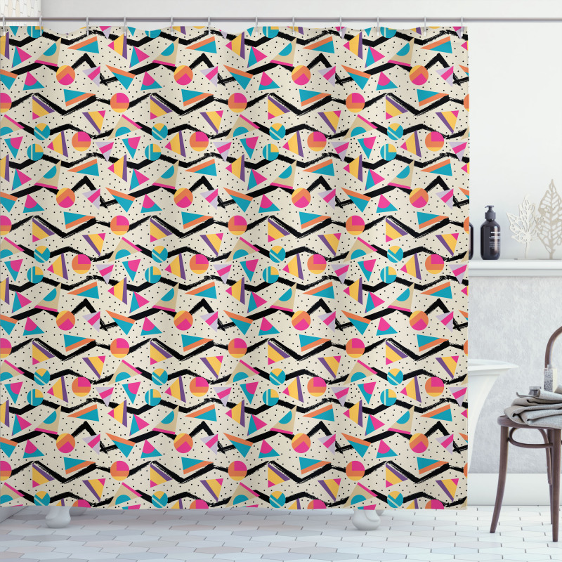 80s Memphis Geometrical Shower Curtain