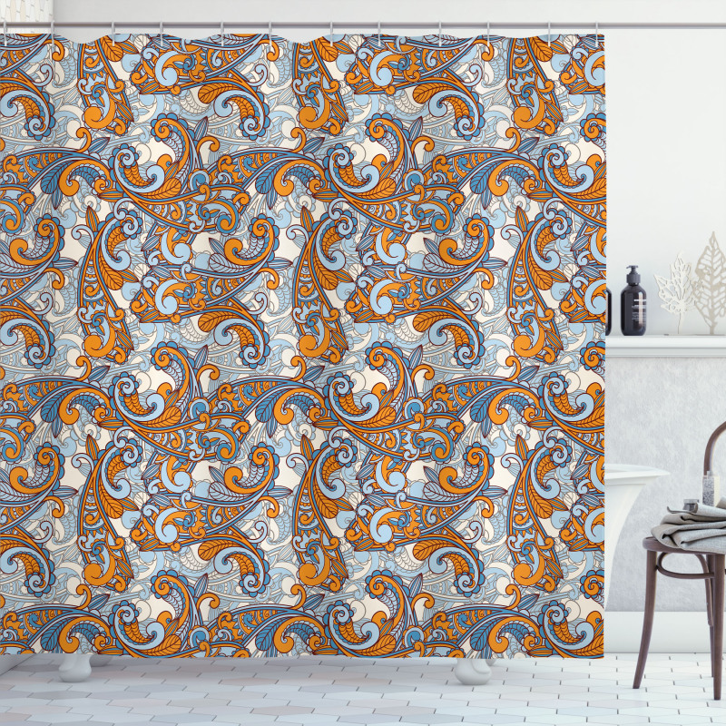 Paisley Inspired Asian Shower Curtain