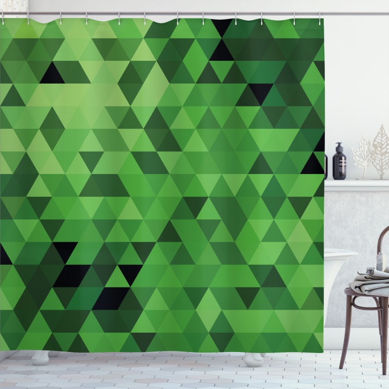 Triangles Abstract Mosaic Shower Curtain