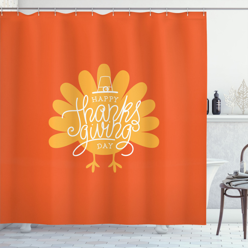 Poultry Silhouette Fall Shower Curtain