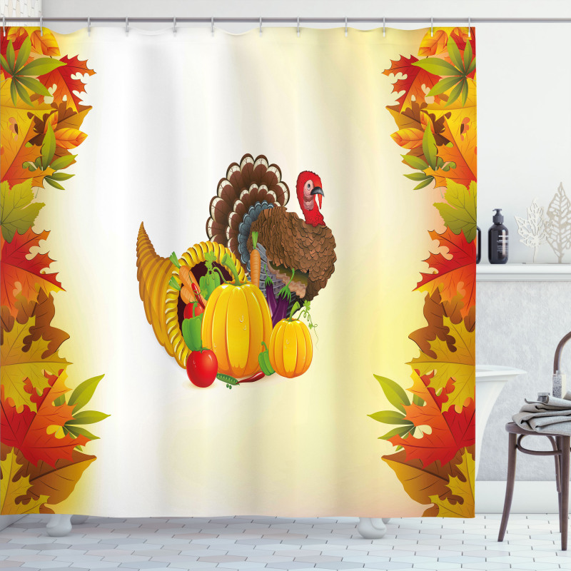 Cornucopia and Poultry Shower Curtain