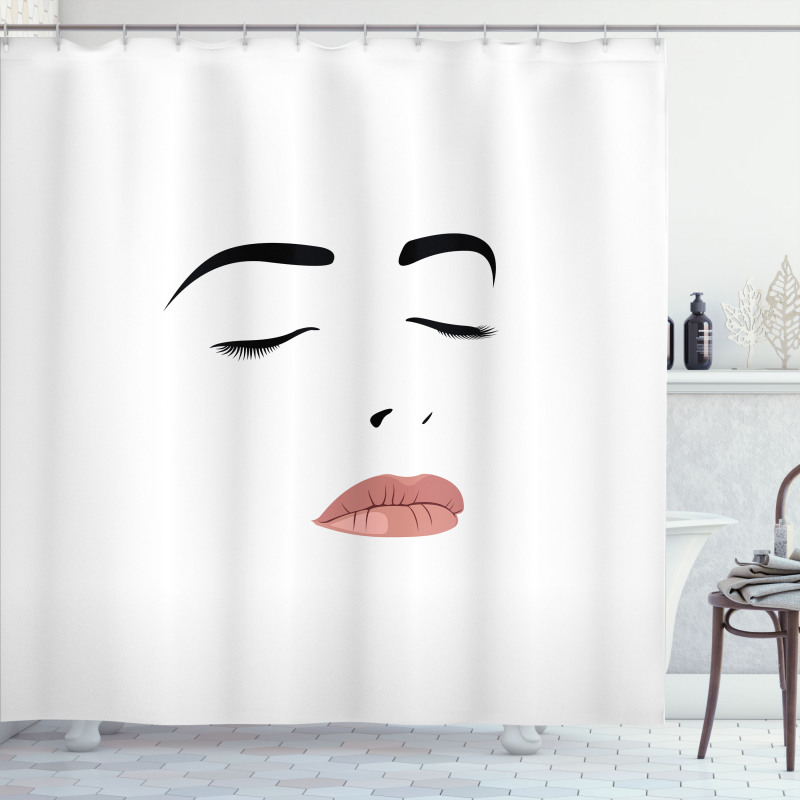 Sleeping Woman Face Shower Curtain